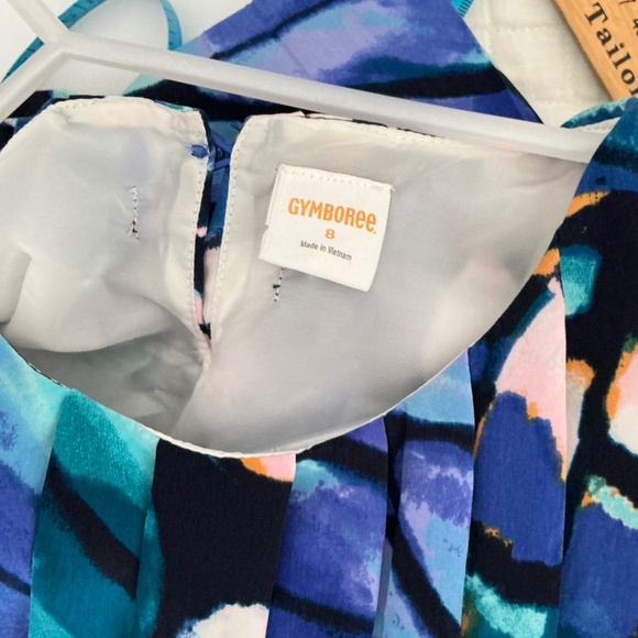Gymboree Girls Dress Butterfly Wing Pattern Blue Navy and Pink size Large - Picture 3 of 5